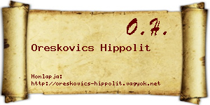 Oreskovics Hippolit névjegykártya
